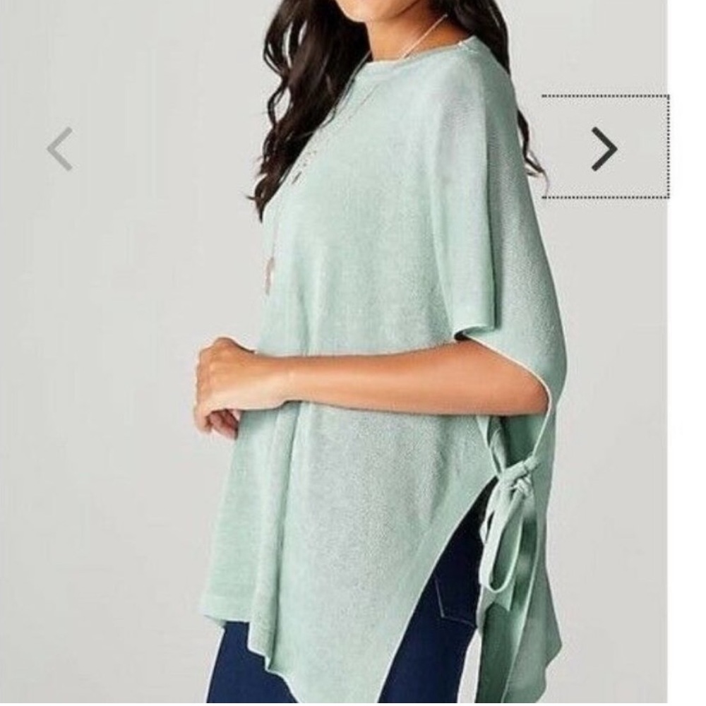 J JILL SEAFOAM GREEN TIE TOP